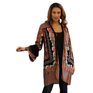 NWT Nostalgia (Angie's sister Co.) Velvet Trimmed Kimono Small